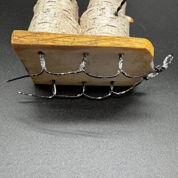 Christmas Tree Ornament Tree Trunks Snowmen on Sleigh - Picture 6 of 7